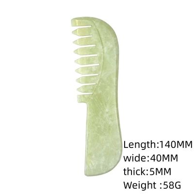 Natural Xiuyan Jade Gua Sha Scalp Massage Comb Jade Stone Head Care Massager Hair Guasha Relaxation Tool for Body Massage