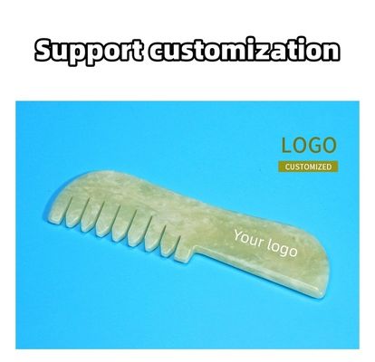 Natural Xiuyan Jade Gua Sha Scalp Massage Comb Jade Stone Head Care Massager Hair Guasha Relaxation Tool for Body Massage