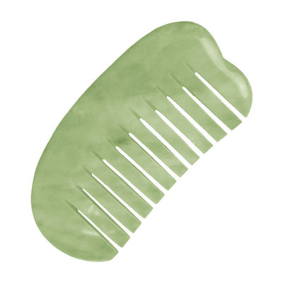 Acupuncture Therapy and Scalp Massage Natural Jade Hair Comb with Xiuyan Jade Gua Sha Tools