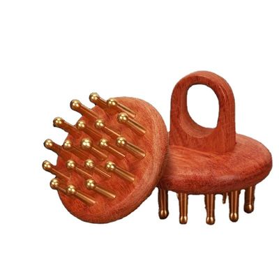 Polished Copper Wood Scalp Comb Head Massage Wooden Hair Comb For Women Guasha Comb With Technical Polished