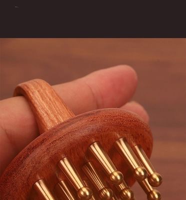 Polished Copper Wood Scalp Comb Head Massage Wooden Hair Comb For Women Guasha Comb With Technical Polished