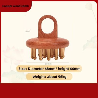 Polished Copper Wood Scalp Comb Head Massage Wooden Hair Comb For Women Guasha Comb With Technical Polished