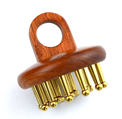 2024 Brown Body Massage Comb Brass Scalp Massager Hair Brush for Head Hair Care Dredging Meridians and Relieving Headache
