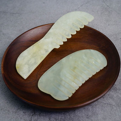 Multiple Shape Natural Xiuyan Jade Gua Sha Scalp Massage Comb for Head Massage Equipment