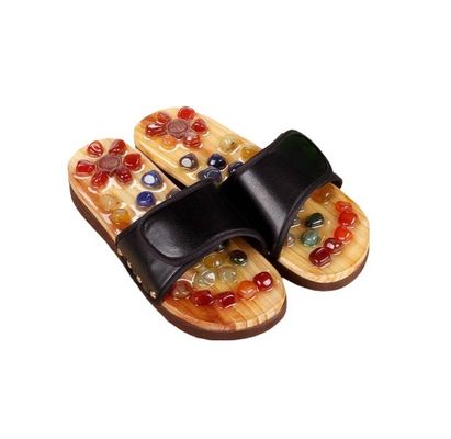 Body Muscles Function High Polished Natural Stones Pebbles Non-slip EVA Soles Foot Acupoint Massage Acupressure Slippers
