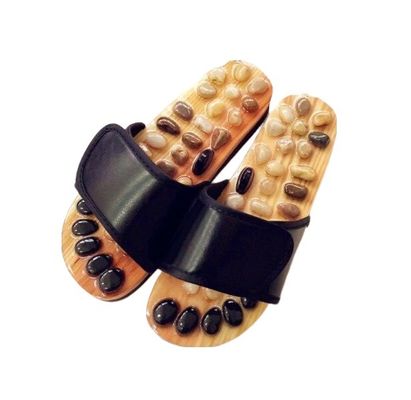 Body Muscles Function High Polished Natural Stones Pebbles Non-slip EVA Soles Foot Acupoint Massage Acupressure Slippers