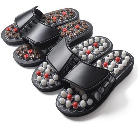 Massage Tools Customized Logo Availabled Health Care Acupuncture Slipper Foot Massager Shoe with Natural Cobblestone