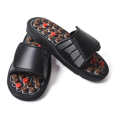 Massage Tools Customized Logo Availabled Health Care Acupuncture Slipper Foot Massager Shoe with Natural Cobblestone
