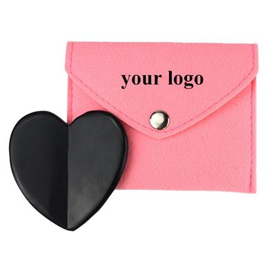 2024 Heart Shape Natural Black Bian Stone Gua Sha Scraping Massage Tool for Lymphatic Drainage Muscle Massage Function