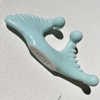 Blue Ceramic Gua Sha Massage Tool for Lymphatic Drainage and Skin Beauty Reinvigoration