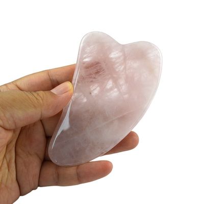 Small Jade Stone Guasha Board Custom Facial Massager for Neck Back Shoulder Waist Buttock Heart Shape Rose Quartz Gua Sha