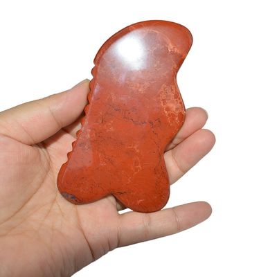 Customized Logo Availabled 2024 Red Jasper Stone Gua Sha Scraping Massage Board for Anti Aging and Muscle Relaxing Benefits