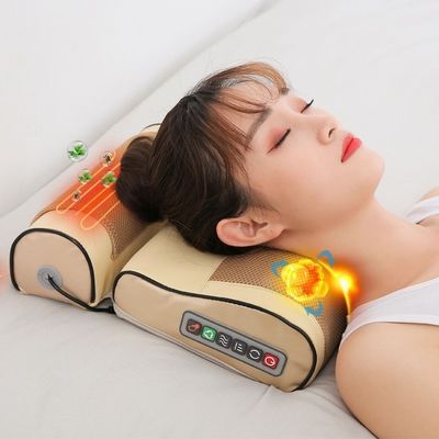 2023 Design Body Massage Shiastu Vibrating Heating Electric Back Massager Pillow With Heat Infrared Physiotherapy Function