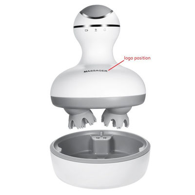 Customized Logo Availabled Mini Handheld Vibrating Body Massager Device for Head Massage Area in White Appearance