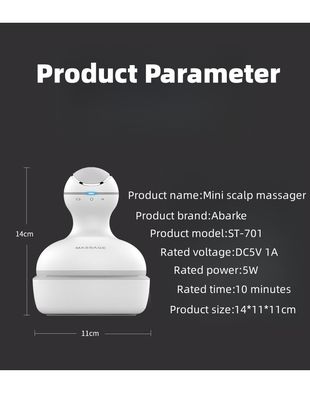 Customized Logo Availabled Mini Handheld Vibrating Body Massager Device for Head Massage Area in White Appearance