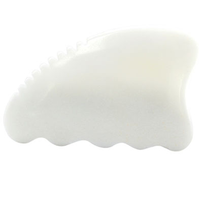 Customized Logo Availabled White Jade Gua Sha Stone Facial Massager for Anti-Aging Treatment