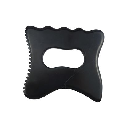 Custom Logo Availabled Black Bian Stone Gua Sha Massage Tool With Handle Body Massage Equipment Guasha Stone Self Skin Care
