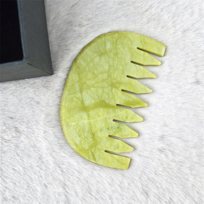Logo Customized Logo Availabled Pure Natural Xiuyan Jade Stone Comb Head Scalp Guasha Massage Tool Low MOQ Gua Sha Comb