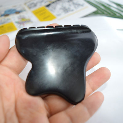 Body Massage Tool 2024 Trending Natural Black Bian Stone Gua Sha Scraping Board for Rejuvenating Facial Spa