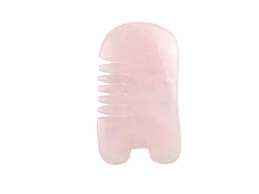 Rose Quartz Gua Sha Comb Fish Shape Head Care Product for Natural Crystal Massage