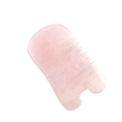 Rose Quartz Gua Sha Scalp Massage Comb Tool for Head Massage Tools Self Skin Care Spa Facial Lifting Beauty Equipment