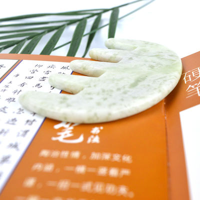 Face Massager Jade Stone Gua Sha Comb Head Scalp Guasha Massage Tool for Full Body Massage Area Custom Logo