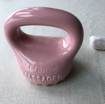 Body Massage Equipment Ceramic Household Pink Color Gua Sha Scalp Massage Tool With Handle and Spa Relax Beauty Massager