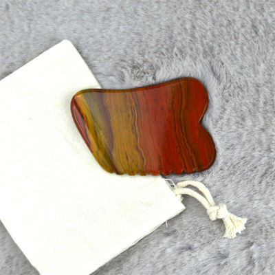 2024 Hot Natural Red Mookaite Jasper Gua Sha Massager Custom Logo Skin Care Anti Aging Healing Stone Scraping Massage Tools