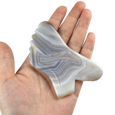 Custom Logo Availabled 100% Natural Grey Agate Gua Sha Massage Tool for Body Self Skin Care Spa Facial Lifting Beauty Equipment
