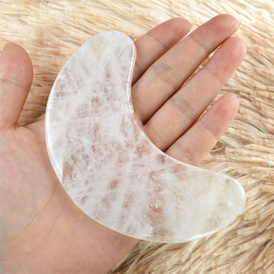 2024 Moon Shape Clear Quartz Gua Sha Scraping Massage Board Guasha Stone Facial Massager for Body Health and Beauty Care