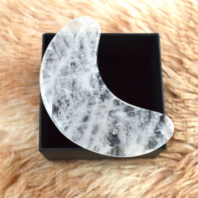 2024 Moon Shape Clear Quartz Gua Sha Scraping Massage Board Guasha Stone Facial Massager for Body Health and Beauty Care