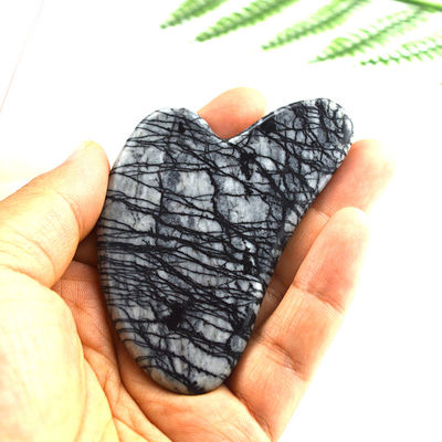 Full-body Lymphatic Drainage Heart Shape Picasso Jasper Gua Sha Scraping Massage Board Guasha Stone Facial Body Massager