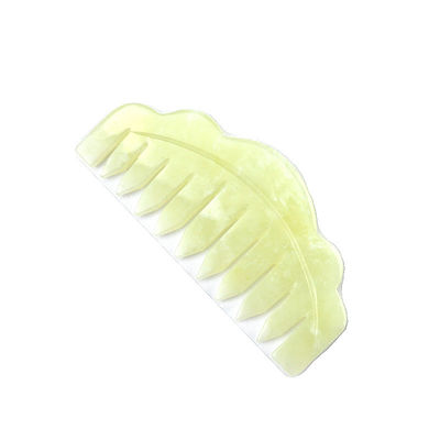 Natural Xiuyan Jade Gua Sha Scraping Massage Comb for Head Therapy and Hair Scalp Treatment Tool