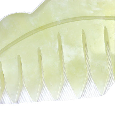Natural Xiuyan Jade Gua Sha Scraping Massage Comb for Head Therapy and Hair Scalp Treatment Tool