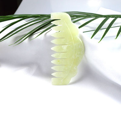 Natural Xiuyan Jade Gua Sha Scraping Massage Comb for Head Therapy and Hair Scalp Treatment Tool