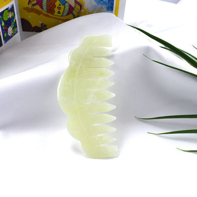 Xiuyan Jade Massage Comb 9.2cm*4.6cm Size Light Green Color Promotes Blood Circulation and Improves Sleep