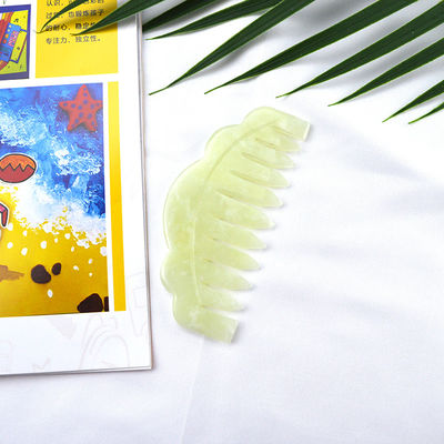 Xiuyan Jade Massage Comb 9.2cm*4.6cm Size Light Green Color Promotes Blood Circulation and Improves Sleep