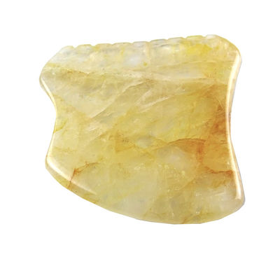 Body Massage Equipment with Yellow Citrine Gua Sha Scraping Board and Yellow Crystal Guasha Stone