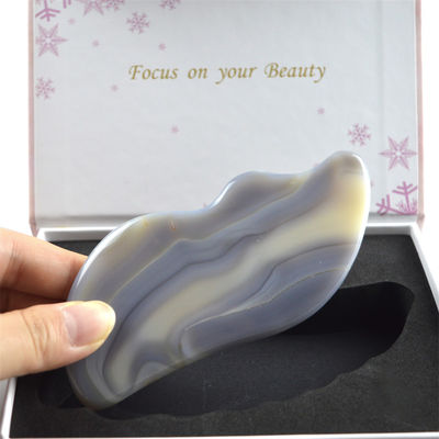 Body Massage Stone White Agate Gua Sha Scraping Board for Self Care and Full-Body Relaxation