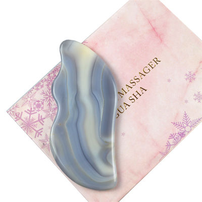 Body Massage Stone White Agate Gua Sha Scraping Board for Self Care and Full-Body Relaxation