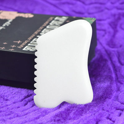 Customized Logo Availabled Natural White Jade Gua Sha Scraping Board for Facial Beauty Body Massage Stone Skin Care Tool