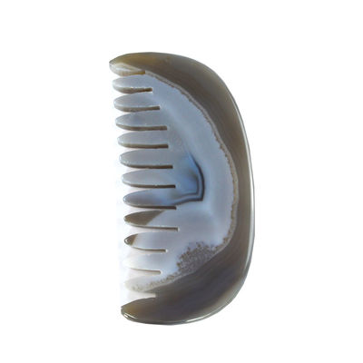 Custom Private Label Agate Gua Sha Comb Body Massager for Stress Relief Scalp Massage Tool Function Muscle Massage