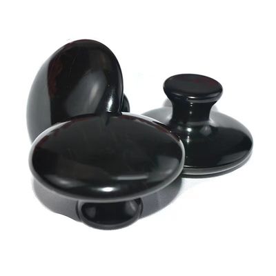 Body Massage Tool 2024 Black Bian Stone Large Mushroom Shape Gua Sha Massager for Facial Massage and Health Care 55mm*35mm