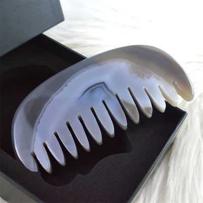 Agate Gua Sha Scalp Massage Comb Board Stone Comb Head Self Care Tool with Customized Logo Availabled Personal Care