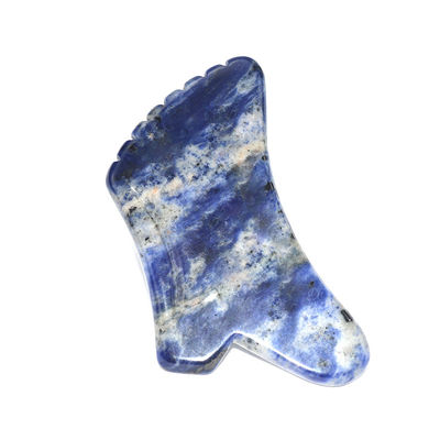 Blue Sodalite Stone Gua Sha Body Scraping Massage Tool Manual-Wired Control Function for Face and Body Natural Beauty Gift