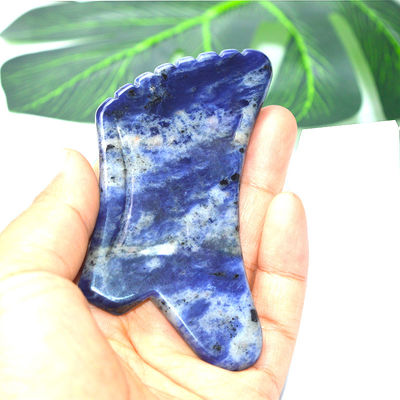 Blue Sodalite Stone Gua Sha Body Scraping Massage Tool Manual-Wired Control Function for Face and Body Natural Beauty Gift