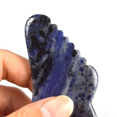 2024 Blue Sodalite Stone Gua Sha Scraping Massager Comfortable Massage Tool for Face Wrinkle Removal and Skin Beauty