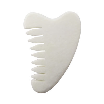 Fully Body Massage Area Natural White Xiuyan Jade Hair Comb Gua Sha Tools Jade Scalp Massager for Relieving Scalp Tension