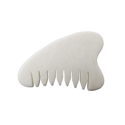 Fully Body Massage Area Natural White Xiuyan Jade Hair Comb Gua Sha Tools Jade Scalp Massager for Relieving Scalp Tension