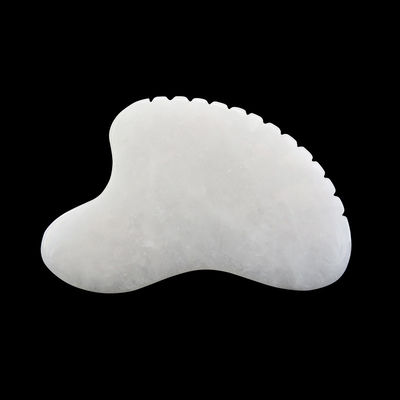 Custom Logo Crystal Heart Shaped White Jade Stone Gua Sha Scraping Massage Tool for Acupuncture Therapy Facial Massager